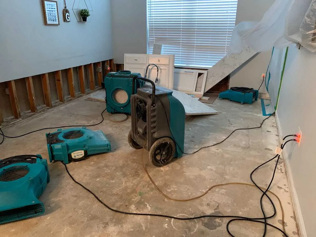 Dehumidifier in flood-cut room for Water Extraction & Removal in Converse